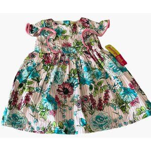 Penelope Mack Infant Girls Floral Dress Size 12 months New with Tags Clean smoke